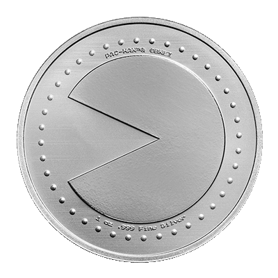 A picture of a 1 oz PAC-MAN™ Silver Round (2024)